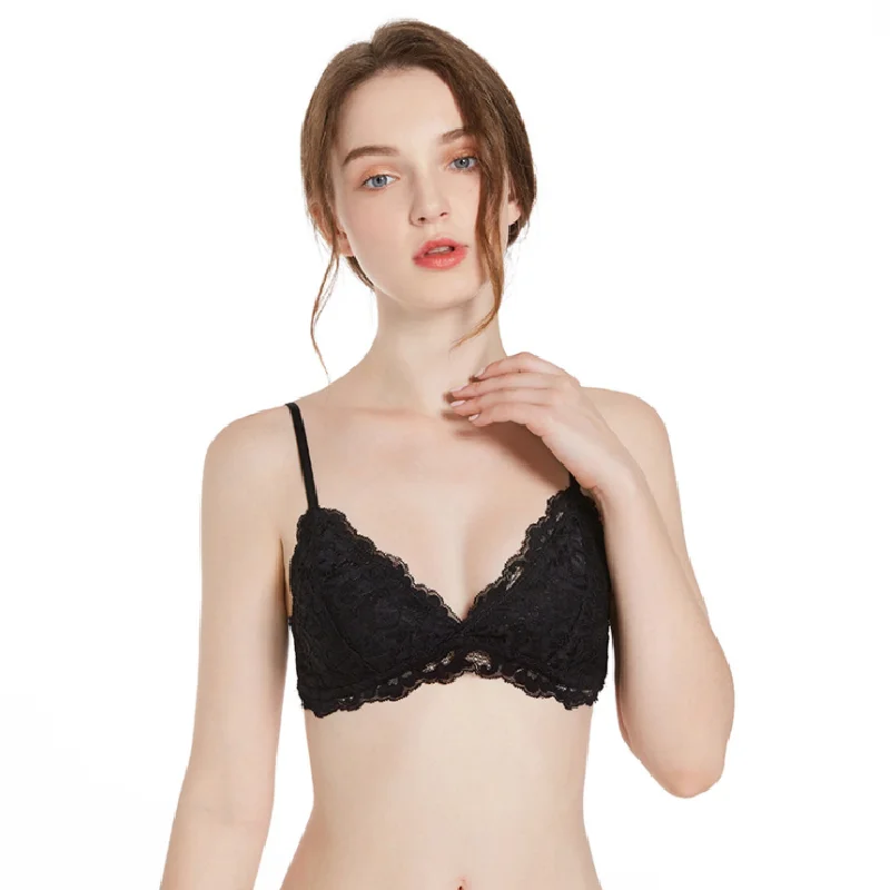 

Sexy Lace Bra Wireless Gather Push Up Seamless Bralette Beauty Back Non-Slip Lingerie Seamless Cozy Underwear