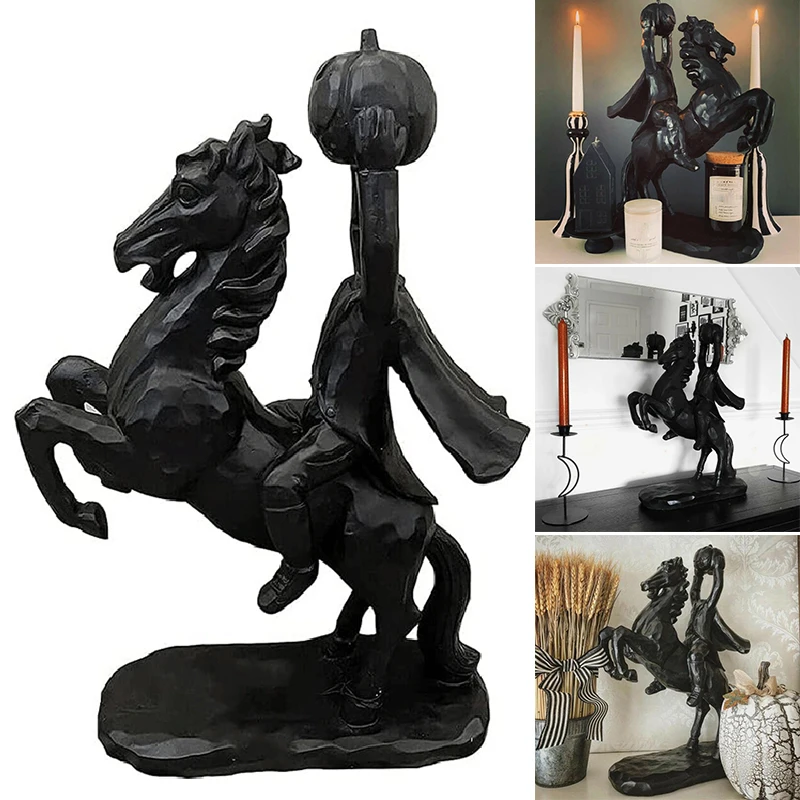 

Безголовый орнамент Horseman, полимерные настольные фигурки, креативные реквизиты на Хэллоуин, украшение для дома, гостиной, офиса HB88
