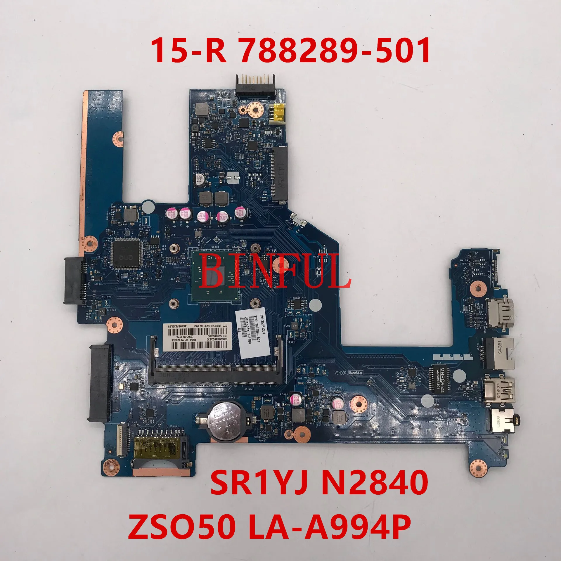 Высокое качество 788289-501 788289-001 аккумулятор большой емкости для 15-R 15T-R 15-s Материнская плата ноутбука ZS050 LA-A994P с SR1YJ N2840 Процессор полностью протестирована