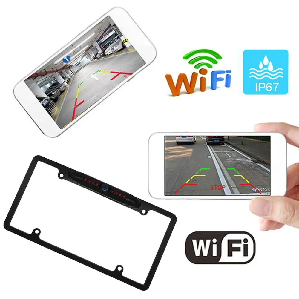 Камера заднего вида автомобильная HD ночное видение беспроводная Wi-Fi