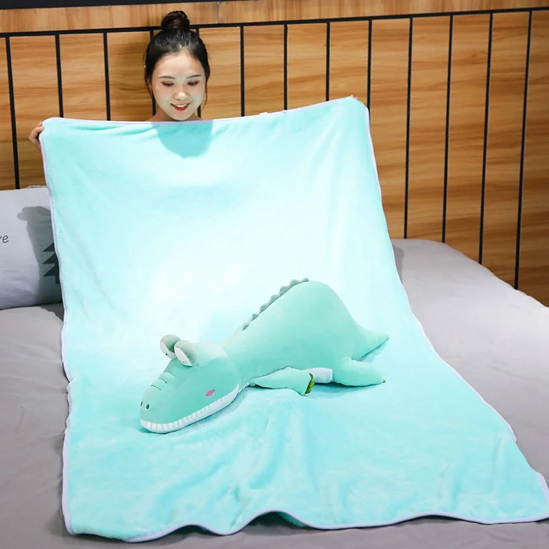 

1pc 60-120cm Soft Elephant Dinosaur Crocodile Pillow Plush Toy Cartoon Animal Doll with Blanket Bed Cushion Rest Pillow Kid Gift