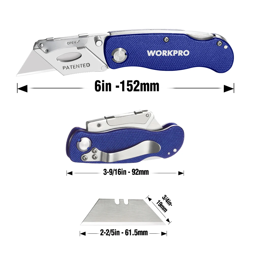 Складной нож WORKPRO с алюминиевой ручкой портативный универсальный резец для труб