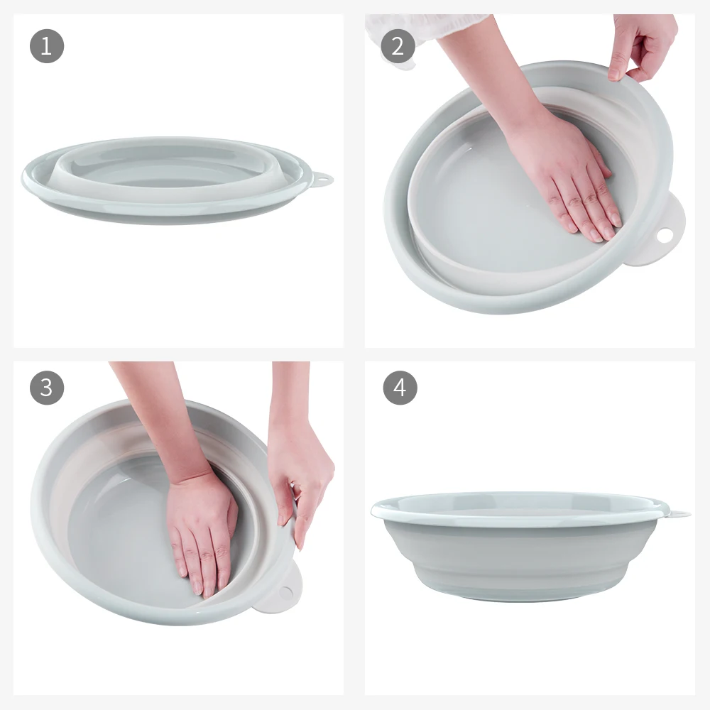 Набор из 3 складных тазиков туристическое складное ведро многоцелевой складной