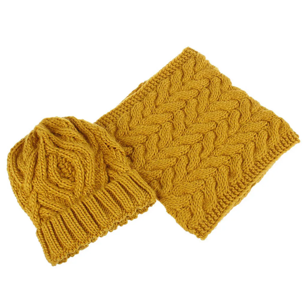 Женская двухкомпонентная однотонная вязаная шапка сохраняющая тепло шейный