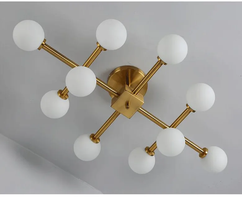 Скандинавский золотой современный светильник потолочный стеклянный подвесной