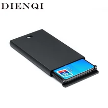 DIENQI Rfid держатель для карт, мужские кошельки, магический Мужской винтажный черный короткий кошелек, маленькие металлические тонкие кошельки, Мини кошельки, тонкий кошелек DIENQI Rfid держатель для карт, мужские кошельки, магический Мужской винтажный черный короткий кошелек, маленькие металлические тонкие кошельки, Мини кошельки, тонкий кошелек