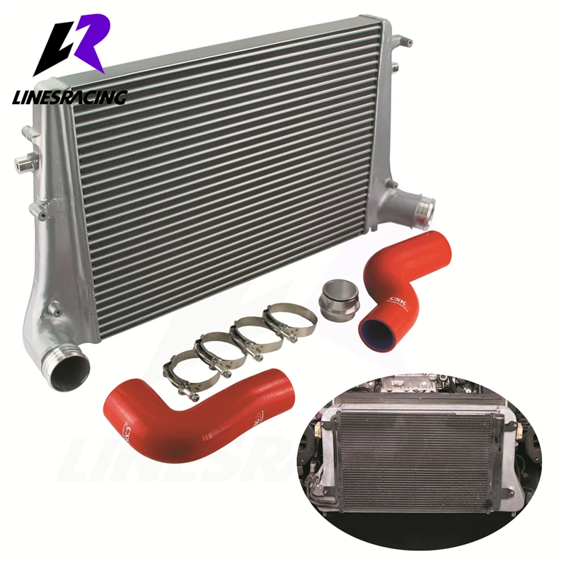 Серебристый комплект интеркулера подходит для VW Golf Passat Scirocco Jetta Skoda Octavia/Superb Audi A3/TT