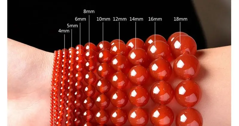 

100 50 20 15 10pcs 4 6 8 10 12 14 16 18mm Red Black Smooth Beads For Charms Jewelry Making Bracelets Wristbands Accessories DIY