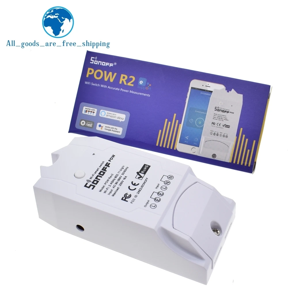 Sonoff Pow R2 15A 3500 Вт Wifi смарт-коммутатор Высокая точность энергопотребление измерительный монитор Потребление энергии тока работа с Alexa