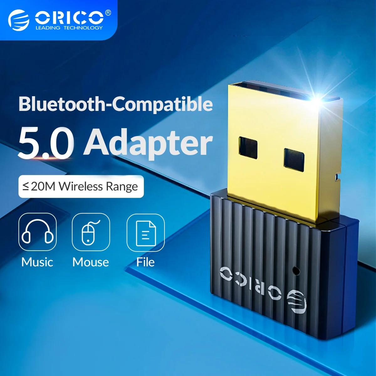 

ORICO USB Bluetooth-Compatible Dongle Adapter 5.0 4.0 for Computer Speaker Mouse Wireless Music Audio Receiver Transmitter