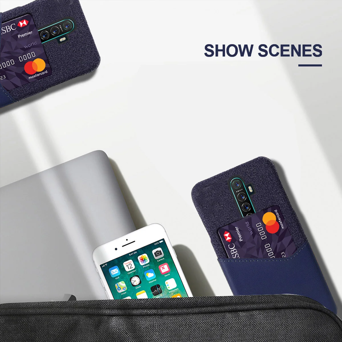 Для Oppo Reno Ace чехол из искусственной кожи мягкая ткань комбинированный