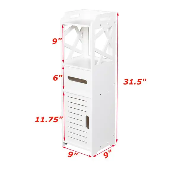 

Storage Shelf Rack Storage Box Three-layer Storage Cabinet 23*23*80CM Bathroom Accessories