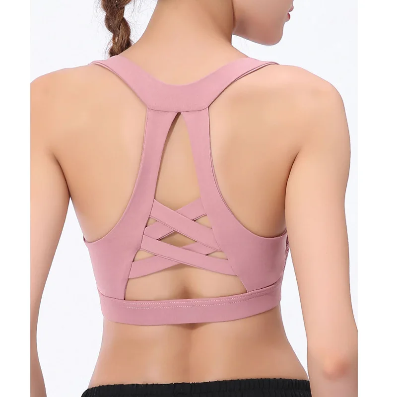 

Women Sports Bralette High Elastic Padded Shock Proof Running Breathable Workout Crop Top Stretchy Fitness Exercise Push Up Bra