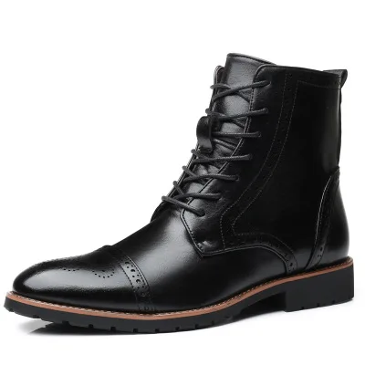 

Brand Men Boots Classic Men Pointed Toe Boots Quality Men Leather Boot Outdoor Non-slip Men Ankle Boots Retro Mans Footwear