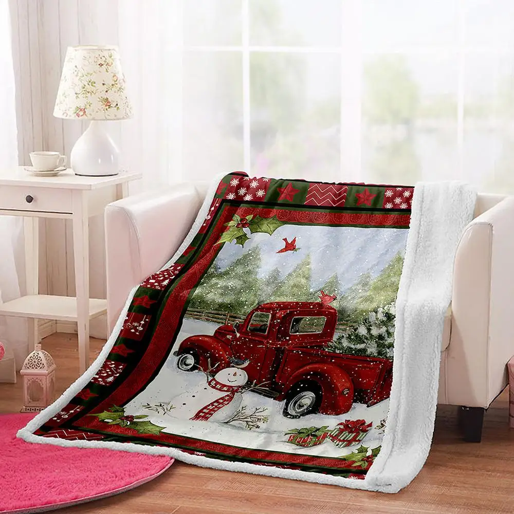 ONGLYP 3D Счастливого Рождества подстежка на искусственном меху Одеяло удобные