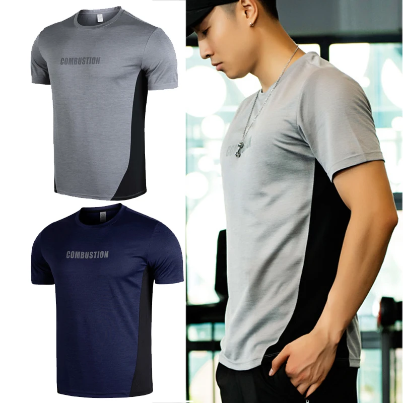 Быстросохнущие летние сетчатые свободные футболки для бега мужская спортивная