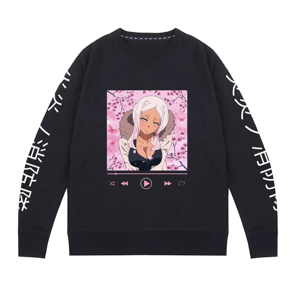 

Japan Anime Fire Brigade of Flames Sweatshirt Trendy Style Mens Sweatshirts Princess Huohua Pattern Clothes Fire Force Pullover