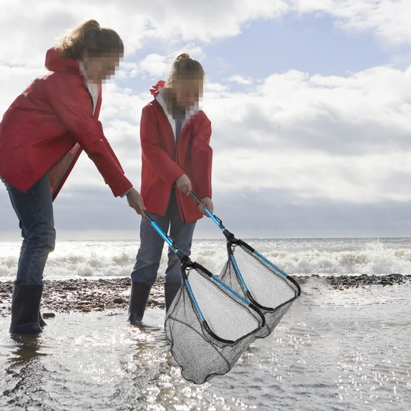 

Рыболовная сеть E5BD с телескопической ручкой, рыболовная сеть для пресной воды для детей, мужчин, женщин и мужчин, увеличивается до 17,32-30,71 дюй...