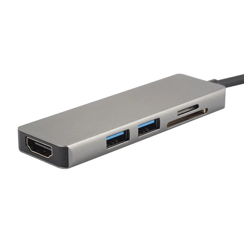 5 в 1 Type-c адаптер USB 3 0 многофункциональный концентратор сплиттер с TF / SD кардридер |