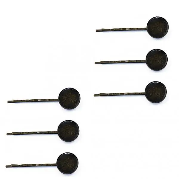 6 шт. уникальные латунные заколки для волос с кабошоном |