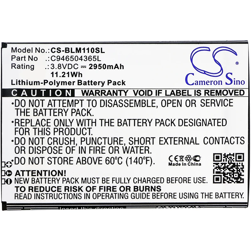 

Cameron Sino 2950mAh Battery For BLU L0110EE L0110UU Life Max,C946504365L