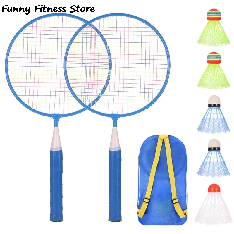

Детские ракетки для бадминтона с бадминтоновыми мячиками, детские спортивные тренировочные ракетки, профессиональные ракетки