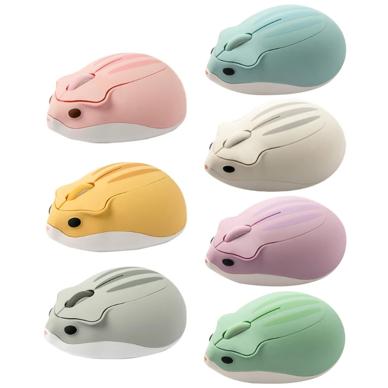 

2.4G Wireless Optical Mouse Cute Hamster Cartoon Computer Mice Ergonomic Mini 3D PC Office Mouse For Kid Girl Gift D55B
