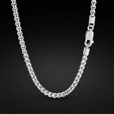 Модное ювелирное ожерелье унисекс из стерлингового серебра 925 пробы в коробке ожерелье цепочка простые аксессуары длина 45-70 см