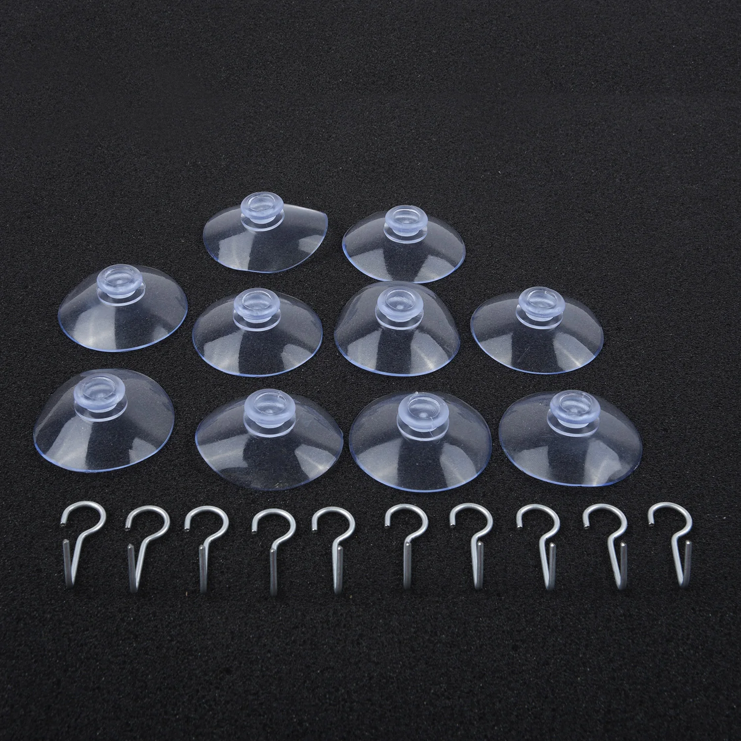 

10Pcs Window Clear Suction Cup Sucker Hooks Clothes Metal Hanging Hook Kit