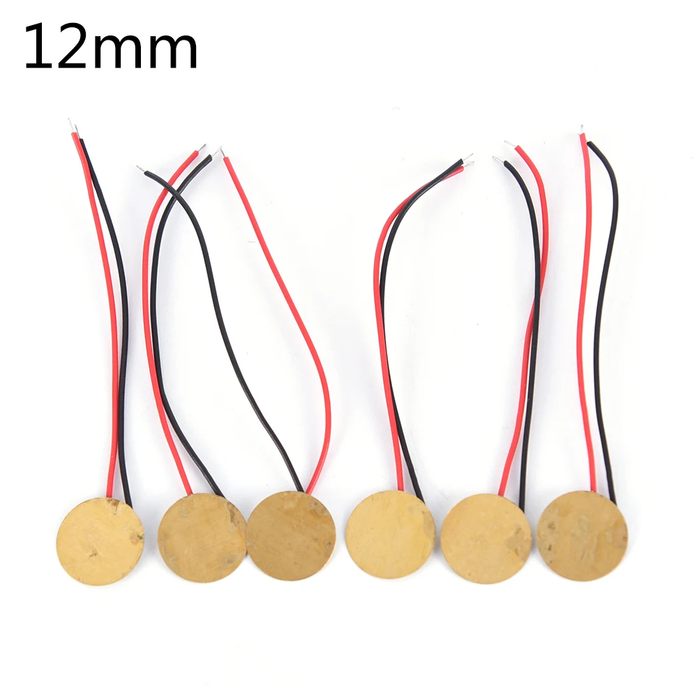 

6 Pcs 12mm 15mm Pickup Piezo Disc Elements With Leads Cigar Box Guitar Pickup Repair Luthier Tool