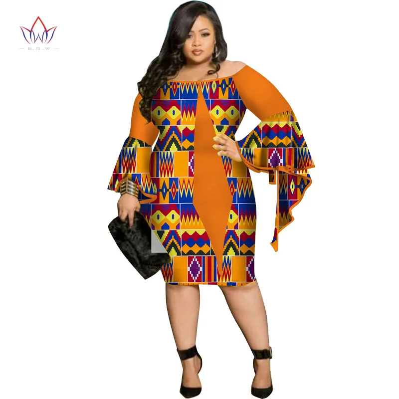 Женские платья с воском и принтом в африканском стиле Bazin модель 2018 года