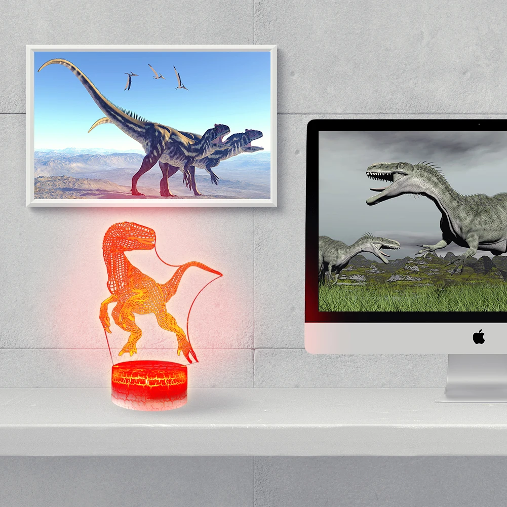 

3D LED Night Light Lamp Dinosaur Night Light LED Illusion Lamps Birthday Gifts Table Desk Lamps For Bedroom Kids Decoration Lamp