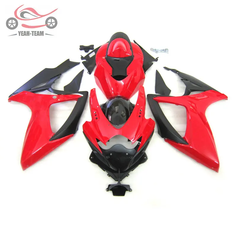 

Injection molded fairing kits for Suzuki K6 GSXR600 GSXR750 2006 2007 red black injection fairings parts GSX R600 750 06 07