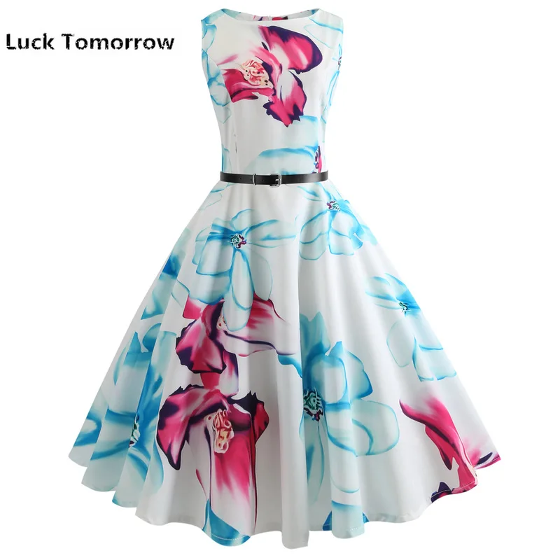 Женское винтажное платье миди с принтом ананасов белое пышной юбкой в стиле