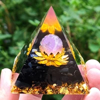 orgone pyramid healing crystals chakra stones protection reiki energy meditation pyramid for positive energy lotus of life 6cm
