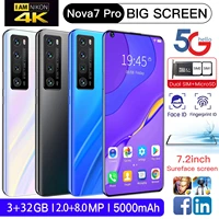 global version nova7 pro 7 2 inch smart phone 12512gb 5000mah deca core andriod phone cpu mtk6899 fingerprint id 5g lte bands