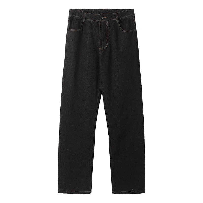 

KIOVNO Men High Street Skull Printed Jeans Black Hip Hop Streetwear Denim Trousers For Male Patchwork Multi Pockets