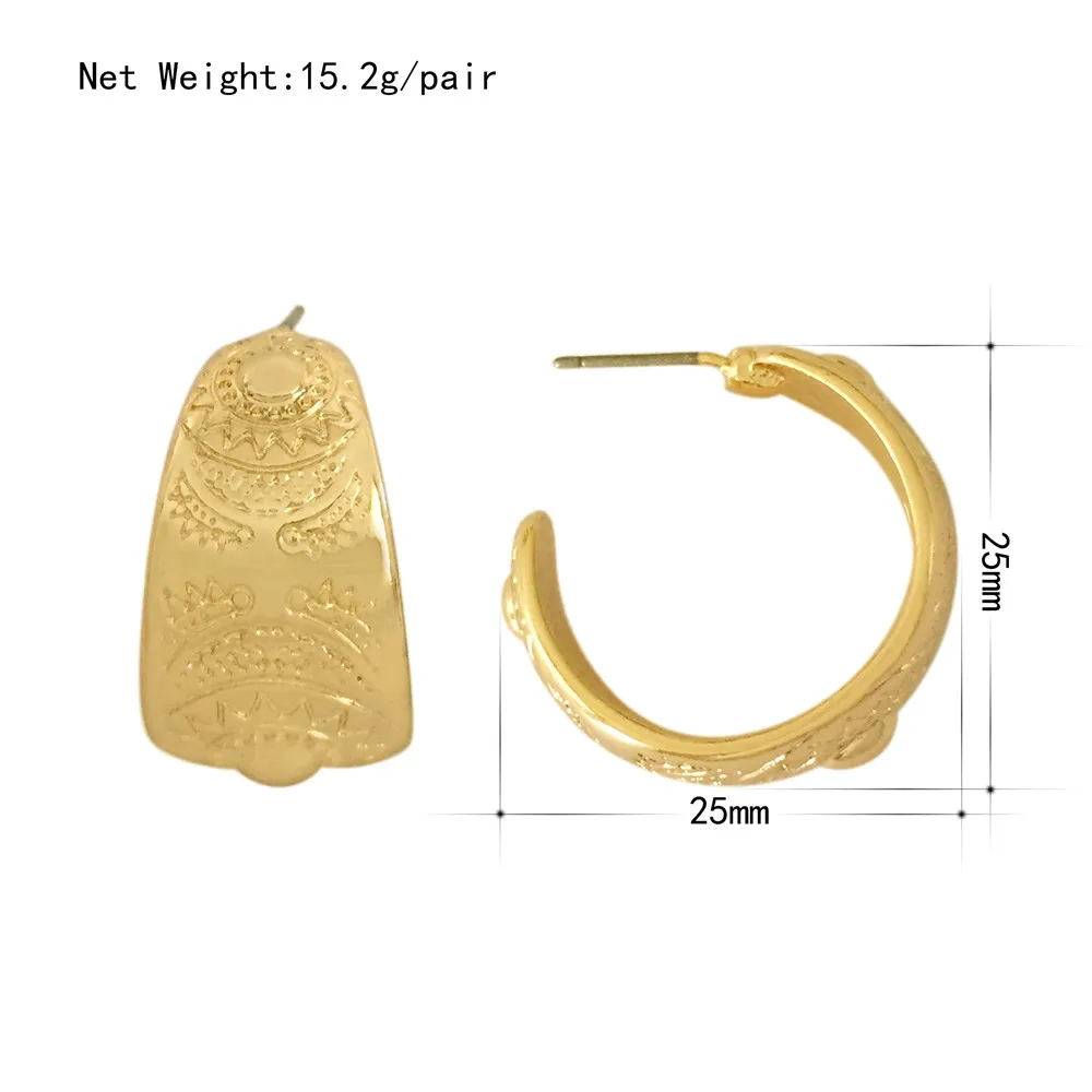 

Gold Color U Shape Geometric Earrings Hollow Thick Hoop Earrings for Women Elegant Minimalist Earrings