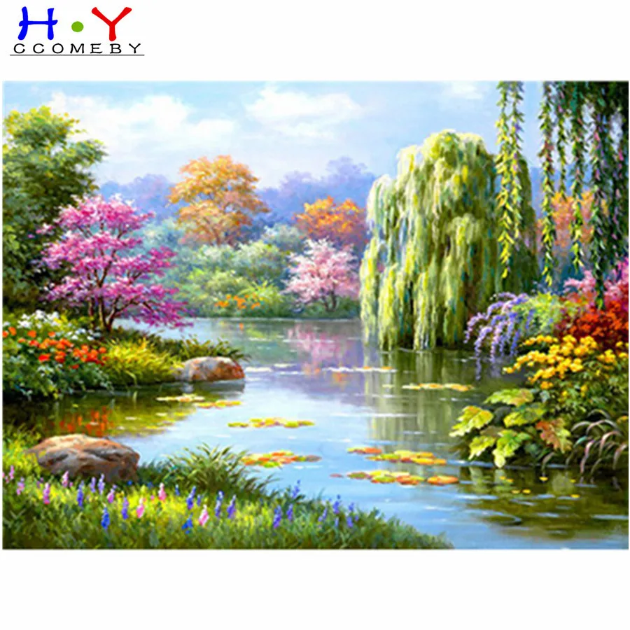 

5D DIY Diamond Painting Landscape Waterfall Full Square Rhinestone Embroidery Cross Stitch Kit Mosaic Picture Decoration Gift