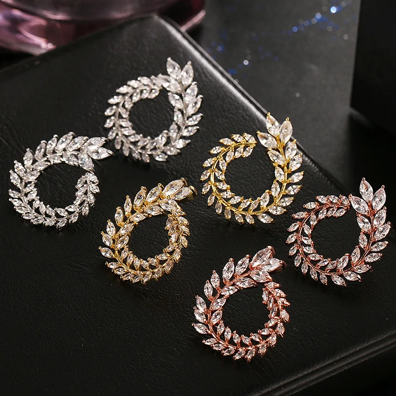 

Europe and The United States Series Zircon Earrings Korean Star Fresh Style Flower Micro Inlaid Zircon Jewelry