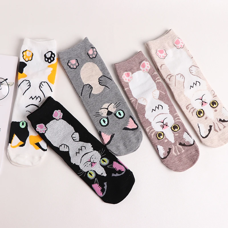 1 пара женских носков Новые повседневные корейские хлопковые носки с милым