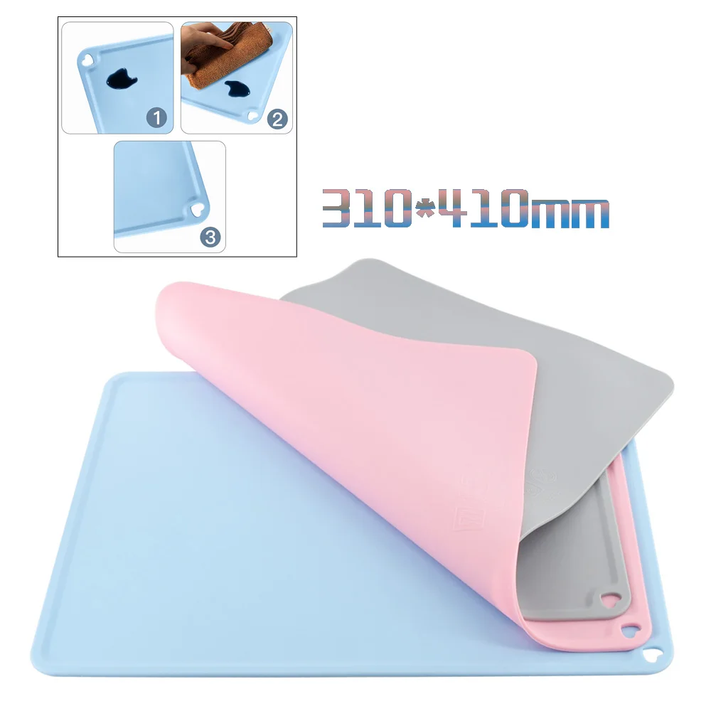 Силиконовый коврик Slap Mat 410*310 мм синий/серый/розовый для очистки или переноса