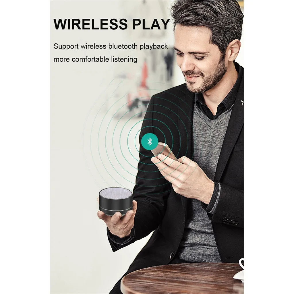 Беспроводной динамик Bluetooth светодиодный мини-сабвуфер с поддержкой U-диска