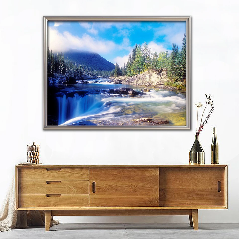 

Diy Diamond Painting Lack Snow Mountain Landscape Diamond Round Diamond Decoration Customizable Wall Art Decoration Frameless
