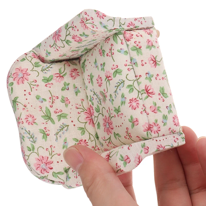 

1:12 Dollhouse Miniature Mini Flower Sofa Model With Pillow Furniture Toy Accessories