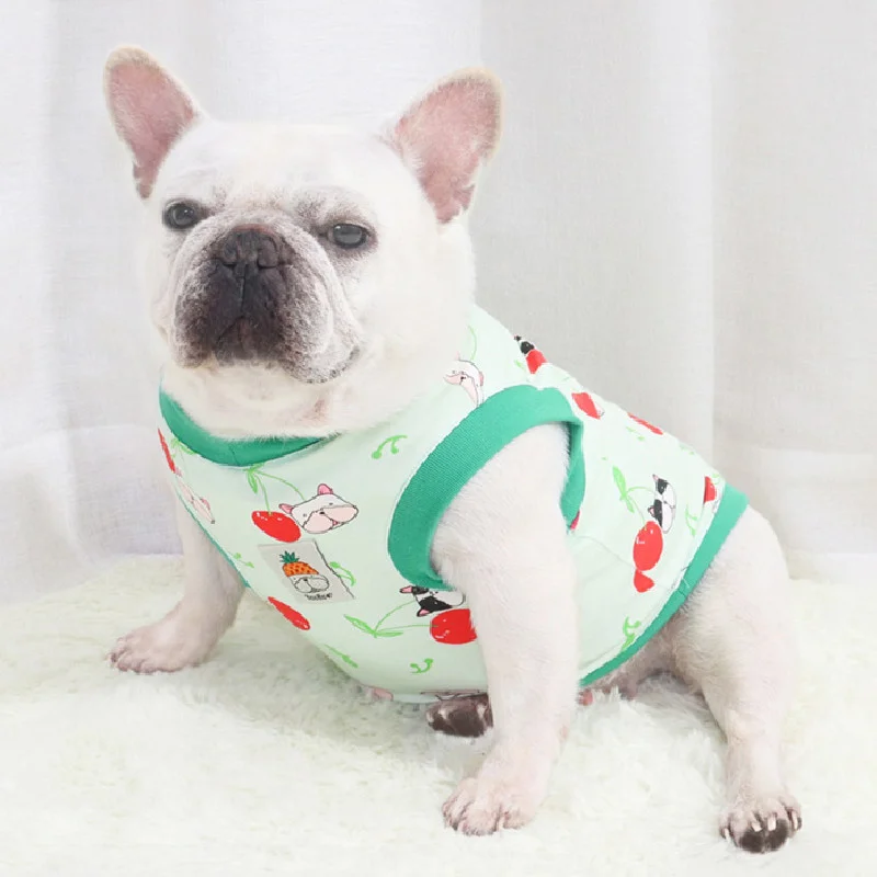 

French Bulldog Clothing Summer Pug Clothes Poodle Schnauzer Costume Frenchies Dog Vest T-shirt Dropshipping Pet Products Outfit