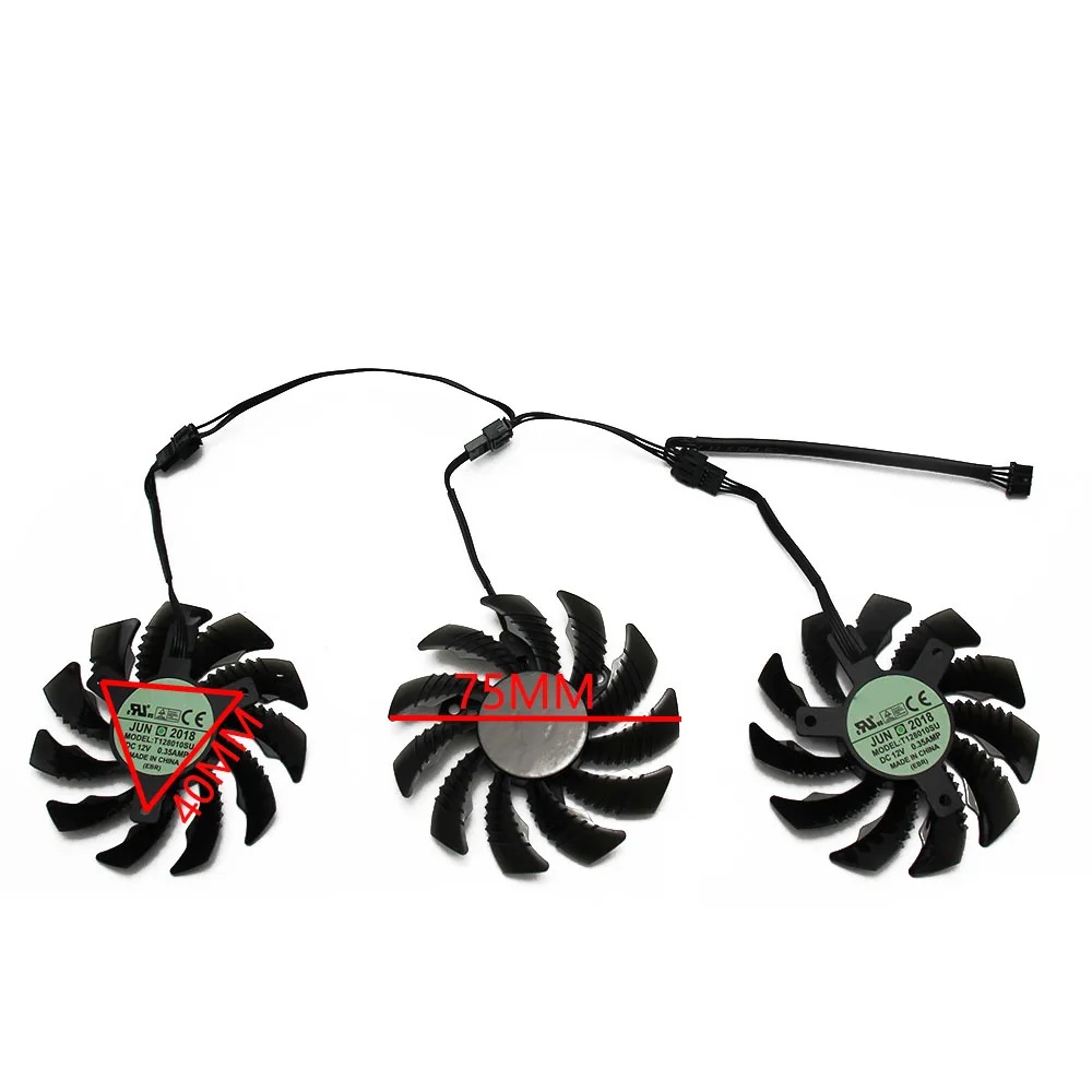 Новый Лер ждения 75 мм T128010SU 0.35A Gigabyte AORUS GTX 1060 1070 1080 G1 1070Ti 1080Ti 960 980Ti 760 кулер для -