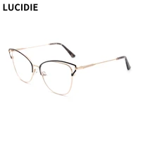 lucidie fashion cat eye metal women glasses frame clear lens eyewear female optical eyeglasses myopia prescription spectacles