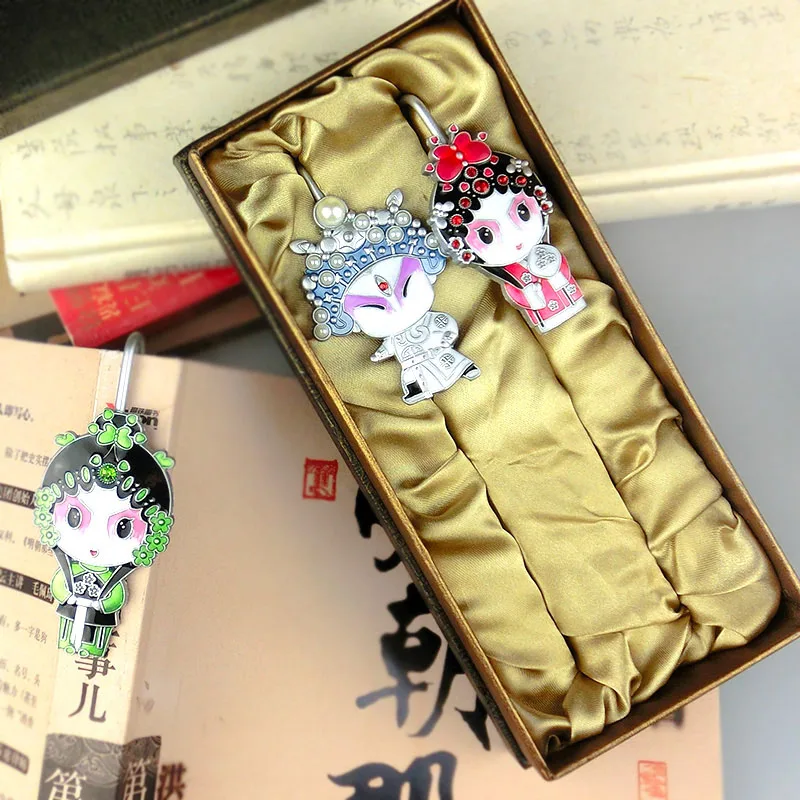 Закладка милый мультфильм Пекинская опера металлические закладки для школьных