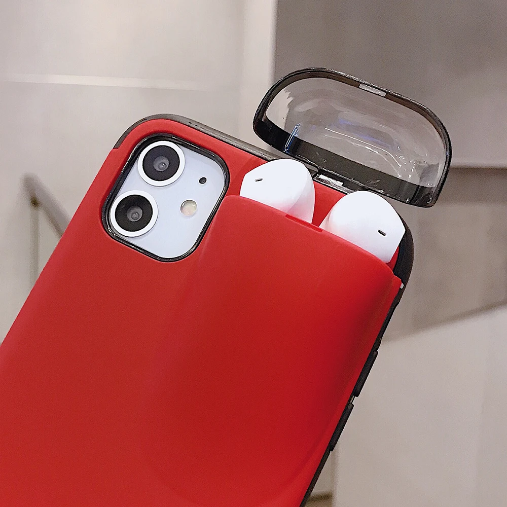 Карамельный цвет 2 в 1 чехол для телефона на iPhone 11 Pro XS Max XR X 10 PC s Coque беспроводные